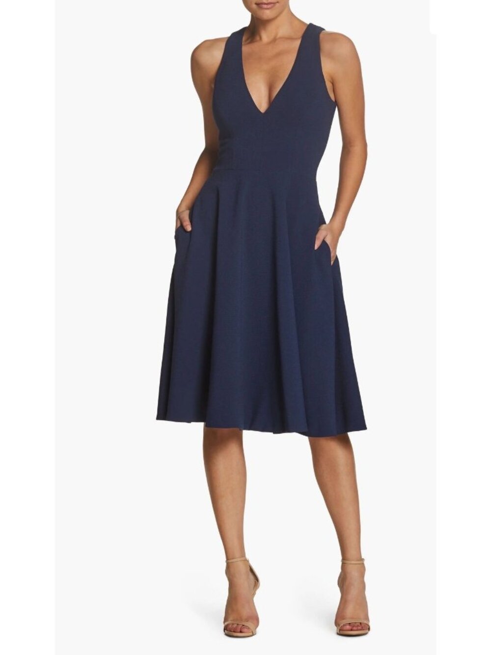 Dress The Population Catalina Cocktail Dress Midnight Blue NWT Large